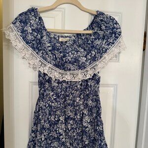 Blue & White Lace Romper XS/S